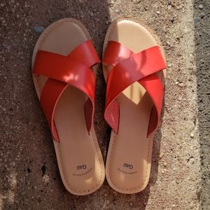 GAP Red Criss Cross Slip On Sandals